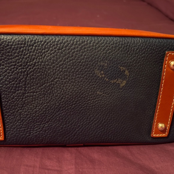 Dooney & Bourke Saffiano Pebble Grain Leather Doomed Satchel, Navy - Picture 8 of 12